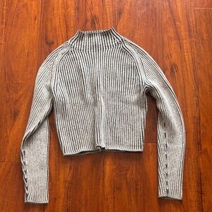 Gray Ribbed Women's Sweater